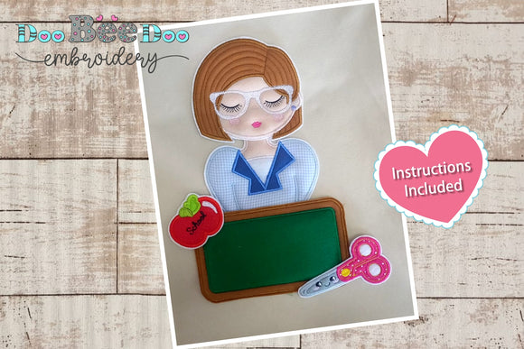 Straight Hair Teacher - ITH Project - Machine Embroidery Design