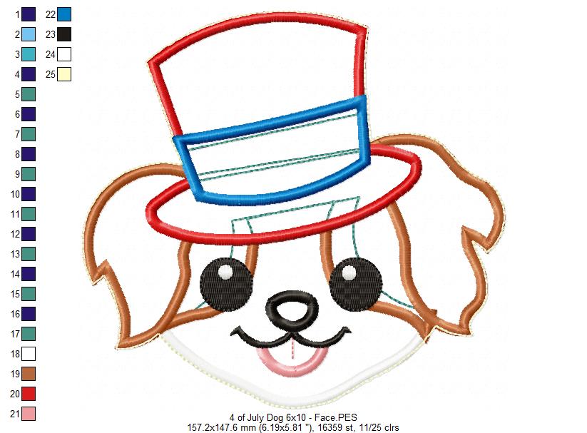 Dog 4th of July - ITH Project - Machine Embroidery Design