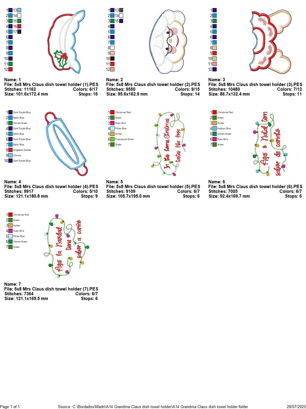Cute Mrs. Claus Towel Holder – ITH Project – Machine Embroidery Design