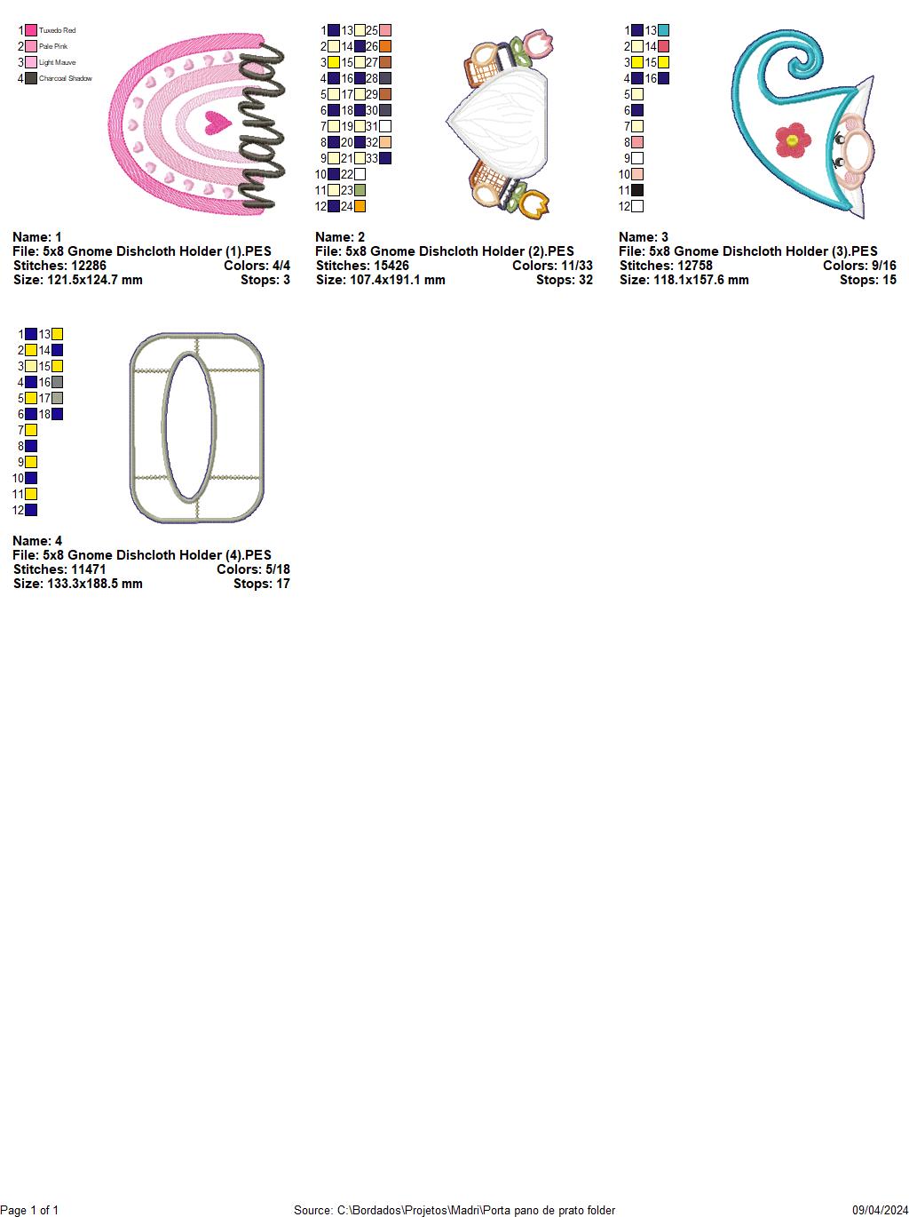 Gnome Dishcloth Holder - ITH Project - Machine Embroidery Design