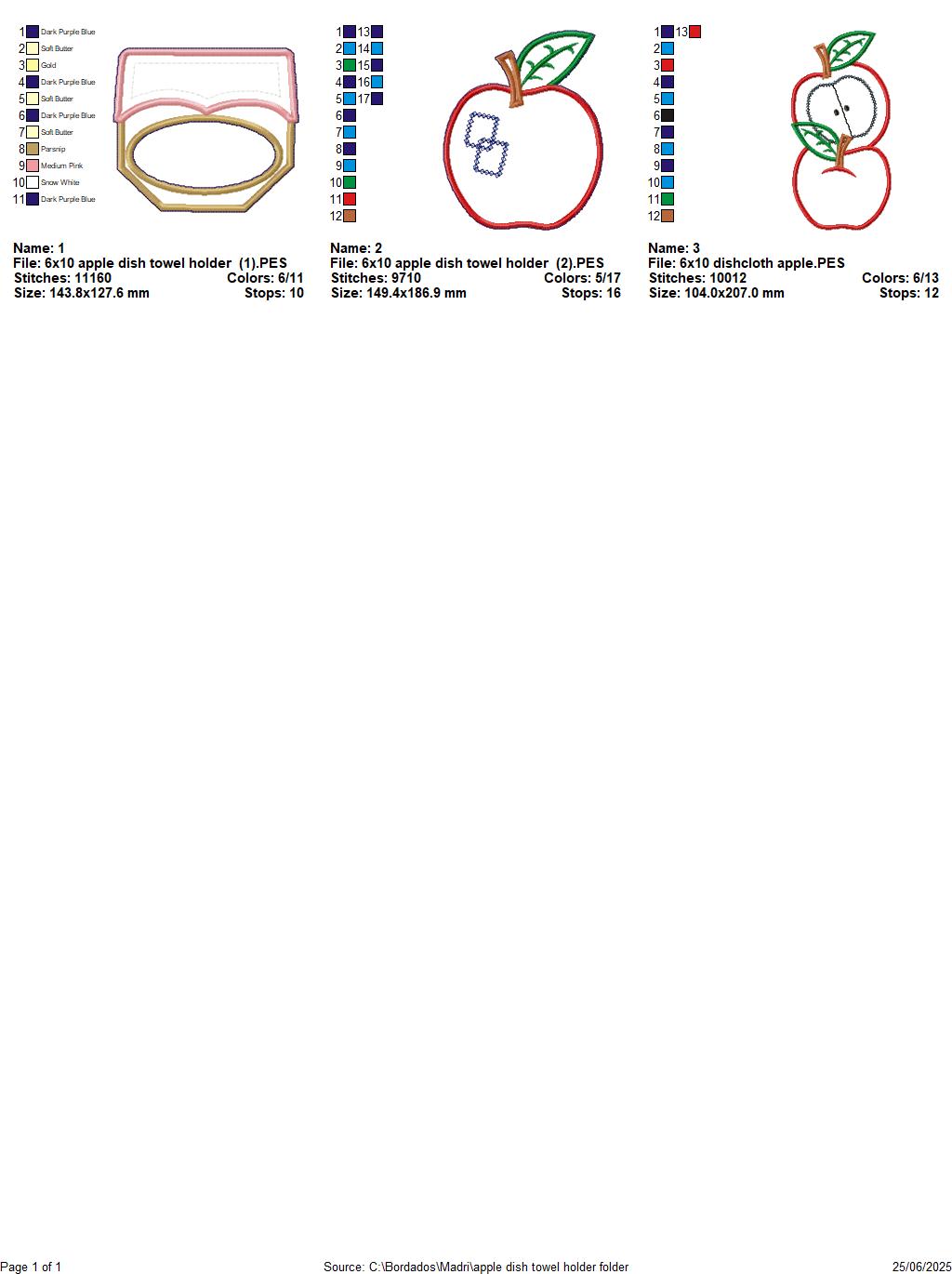 Red Apples Towel Holder – ITH Project – Machine Embroidery Design