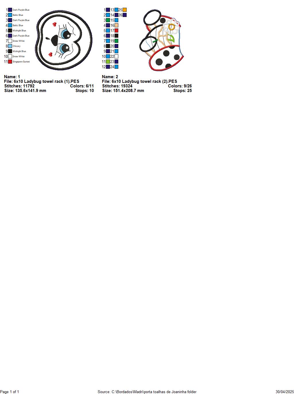 Ladybug Paper Towel Holder Cover - ITH Project - Machine Embroidery Design