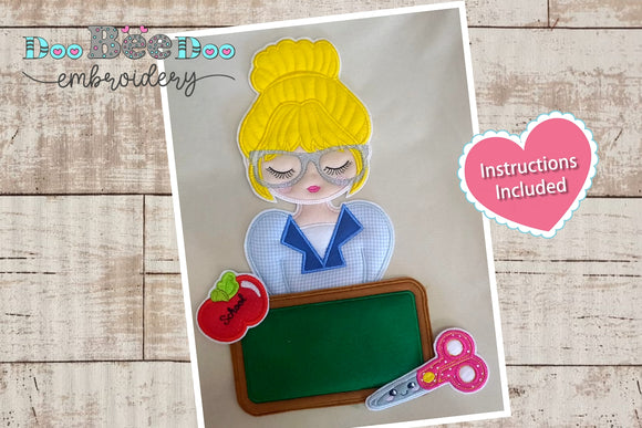 Blond Teacher - ITH Project - Machine Embroidery Design