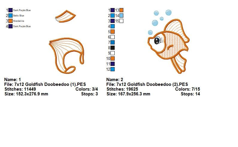 Little Goldfish 3D โ ITH Project โ Machine Embroidery Design