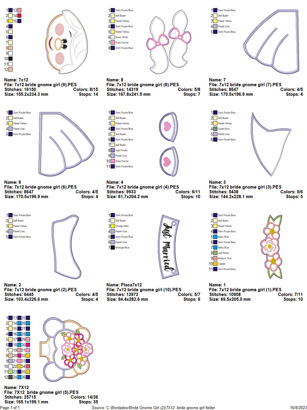 Bride Gnome - ITH Project - Machine Embroidery Design