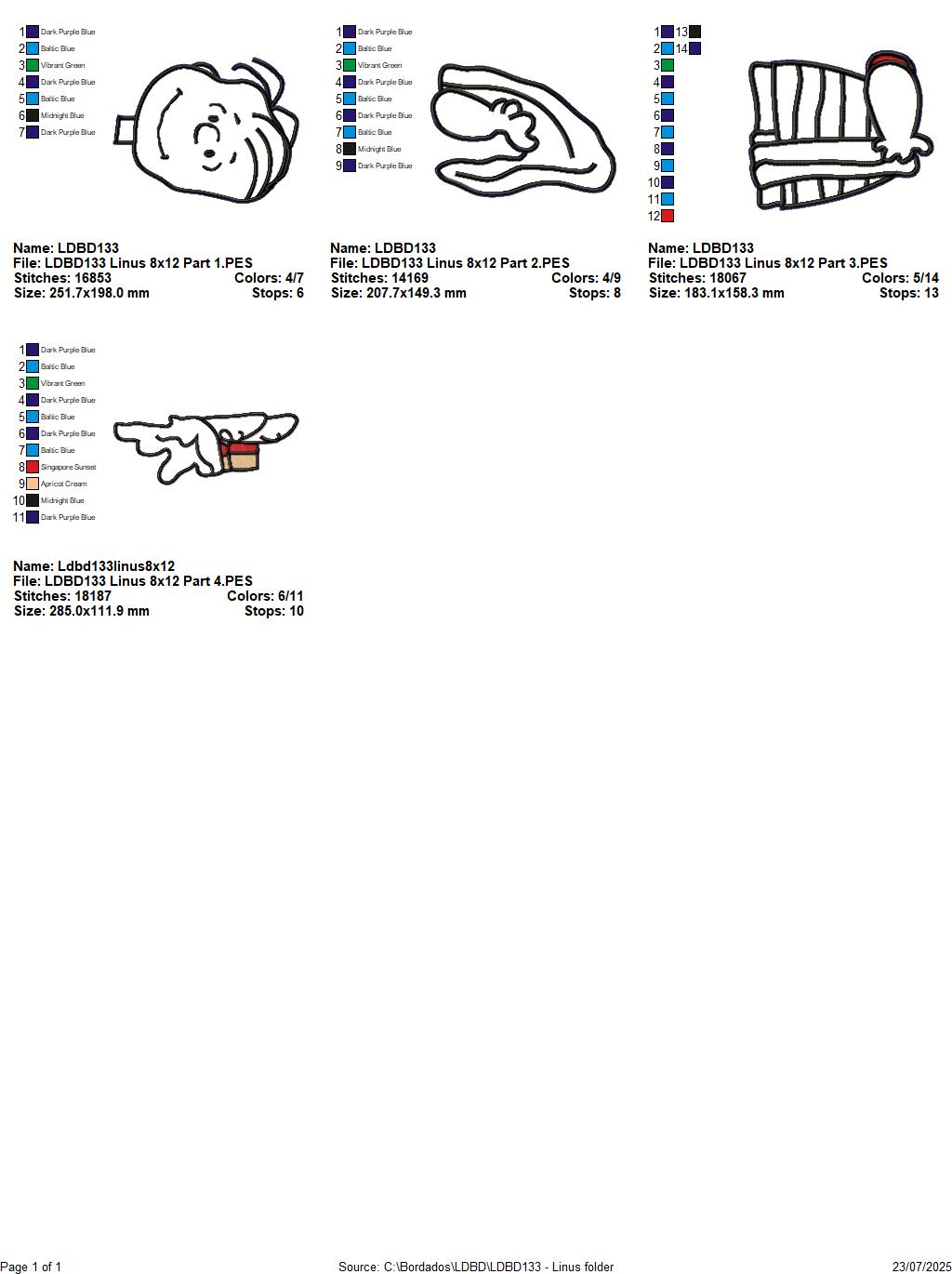 Linus – ITH Project – Machine Embroidery Design