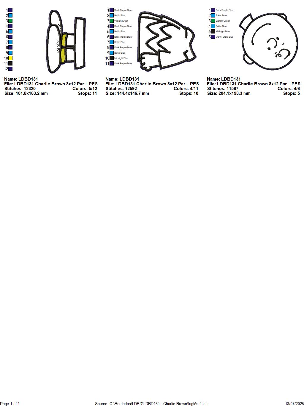 Charlie Brown – ITH Project – Machine Embroidery Design