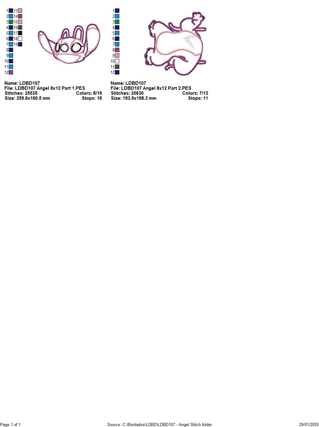 Cute Angel Stitch - ITH Project - Machine Embroidery Design