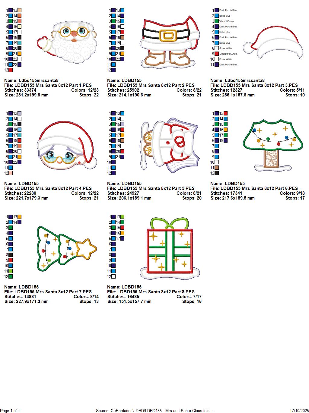 Santa and Mrs. Claus with Christmas Tree – ITH Project – Machine Embroidery Design