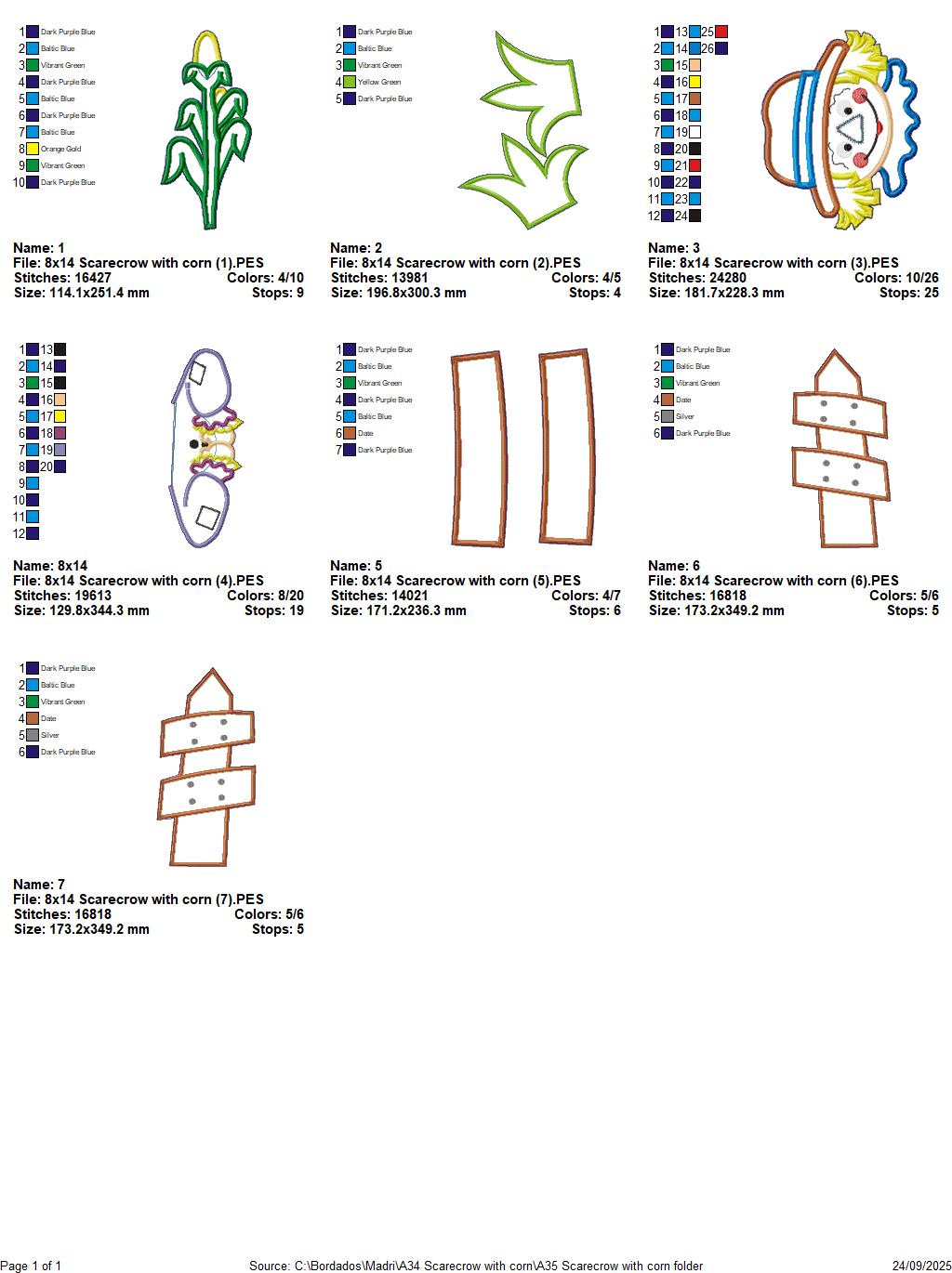 Scarecrow with Corn ITH Project – Machine Embroidery Design