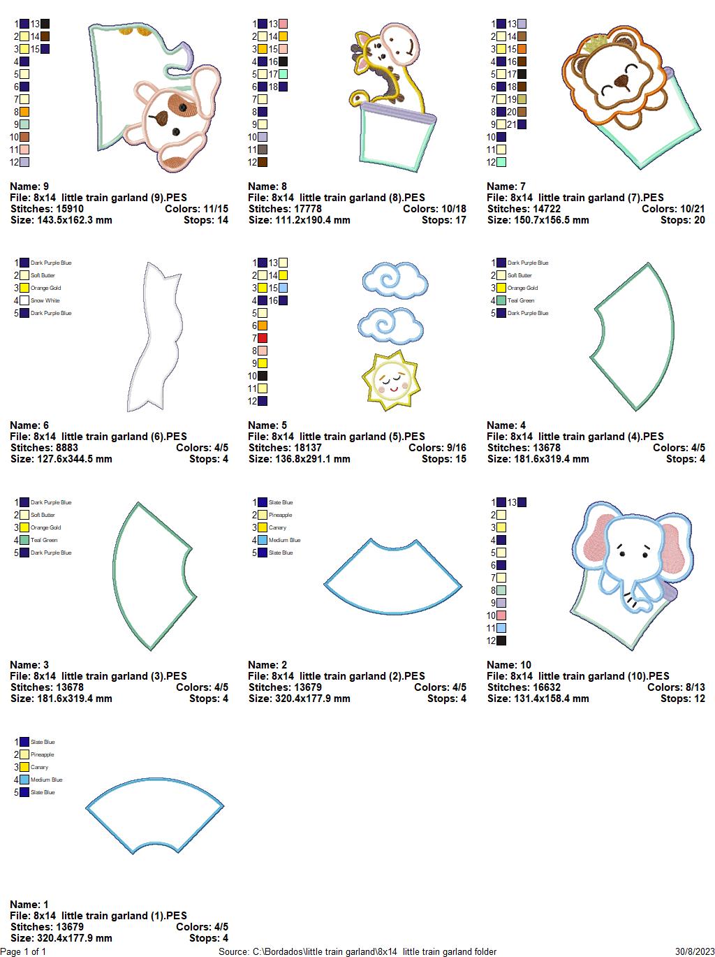 Animal Train Wreath - ITH Project - Machine Embroidery Design