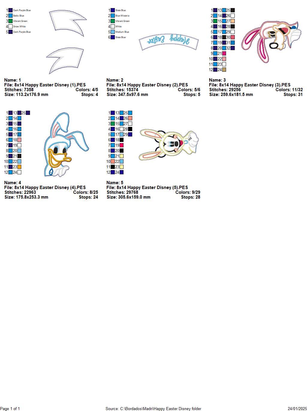 Disney Happy Easter - ITH Project - Machine Embroidery Design