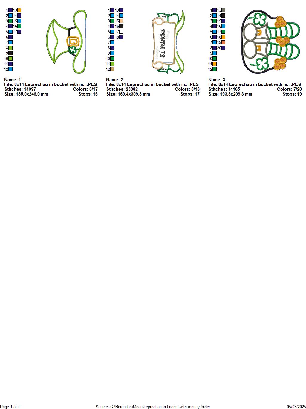 Leprechau in a Bucket of Gold - ITH Project - Machine Embroidery Design