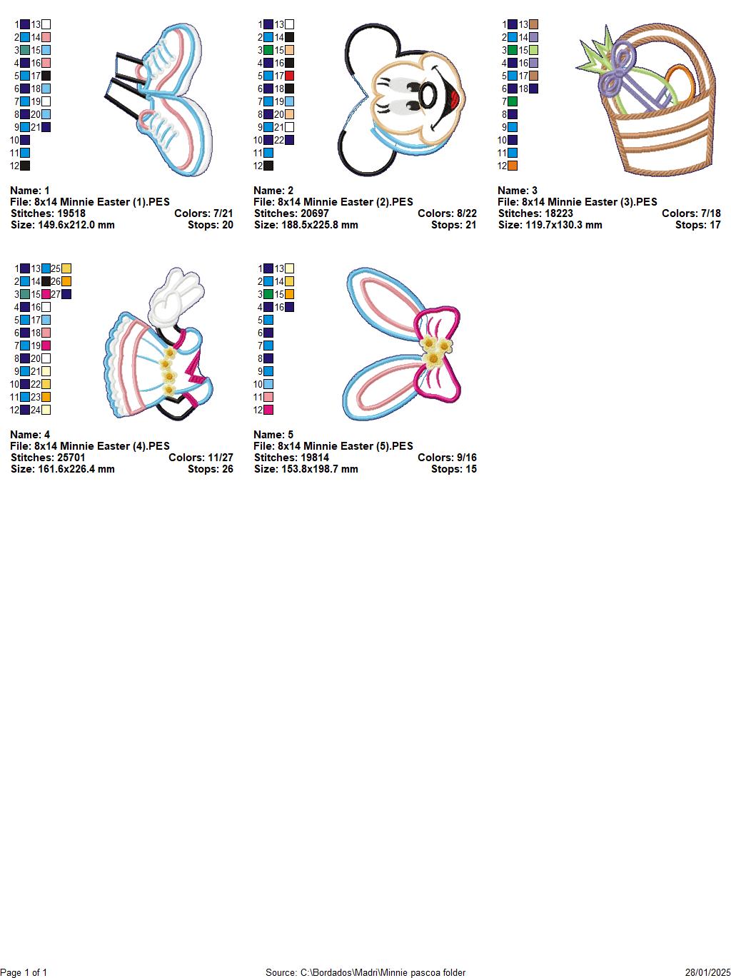 Minnie Easter - ITH Project - Machine Embroidery Design