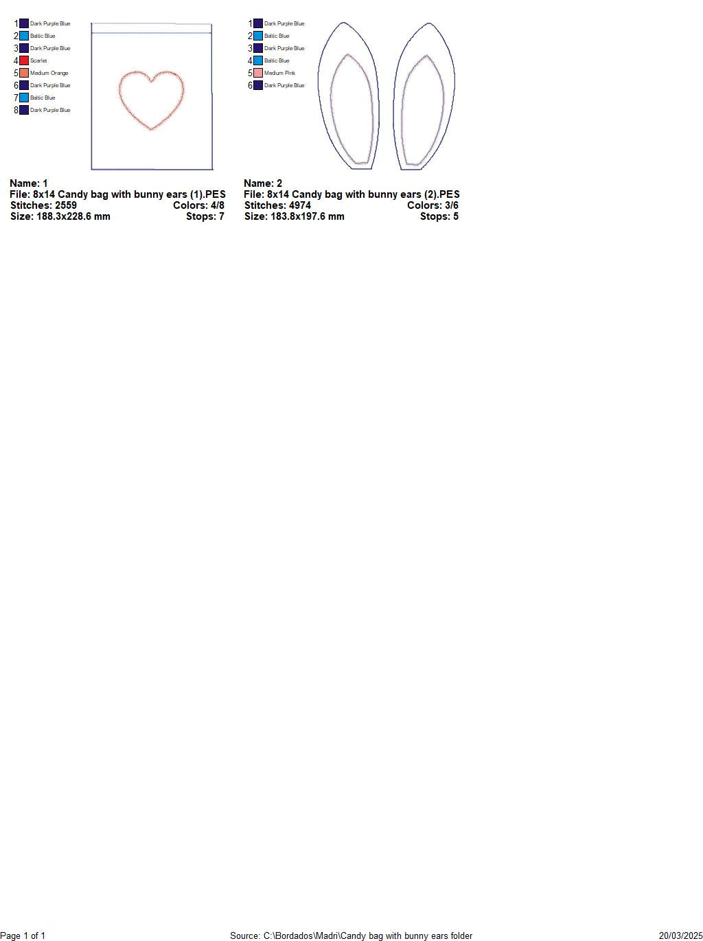 Candy bag with bunny ears - ITH Project - Machine Embroidery Design