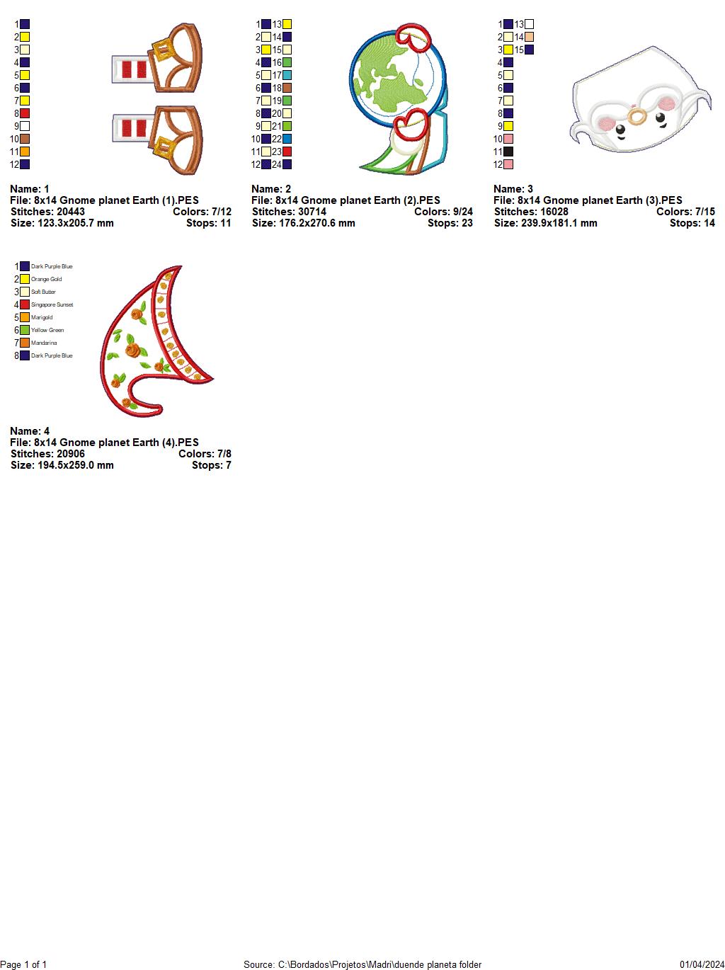 Gnome planet Earth - ITH Project - Machine Embroidery Design
