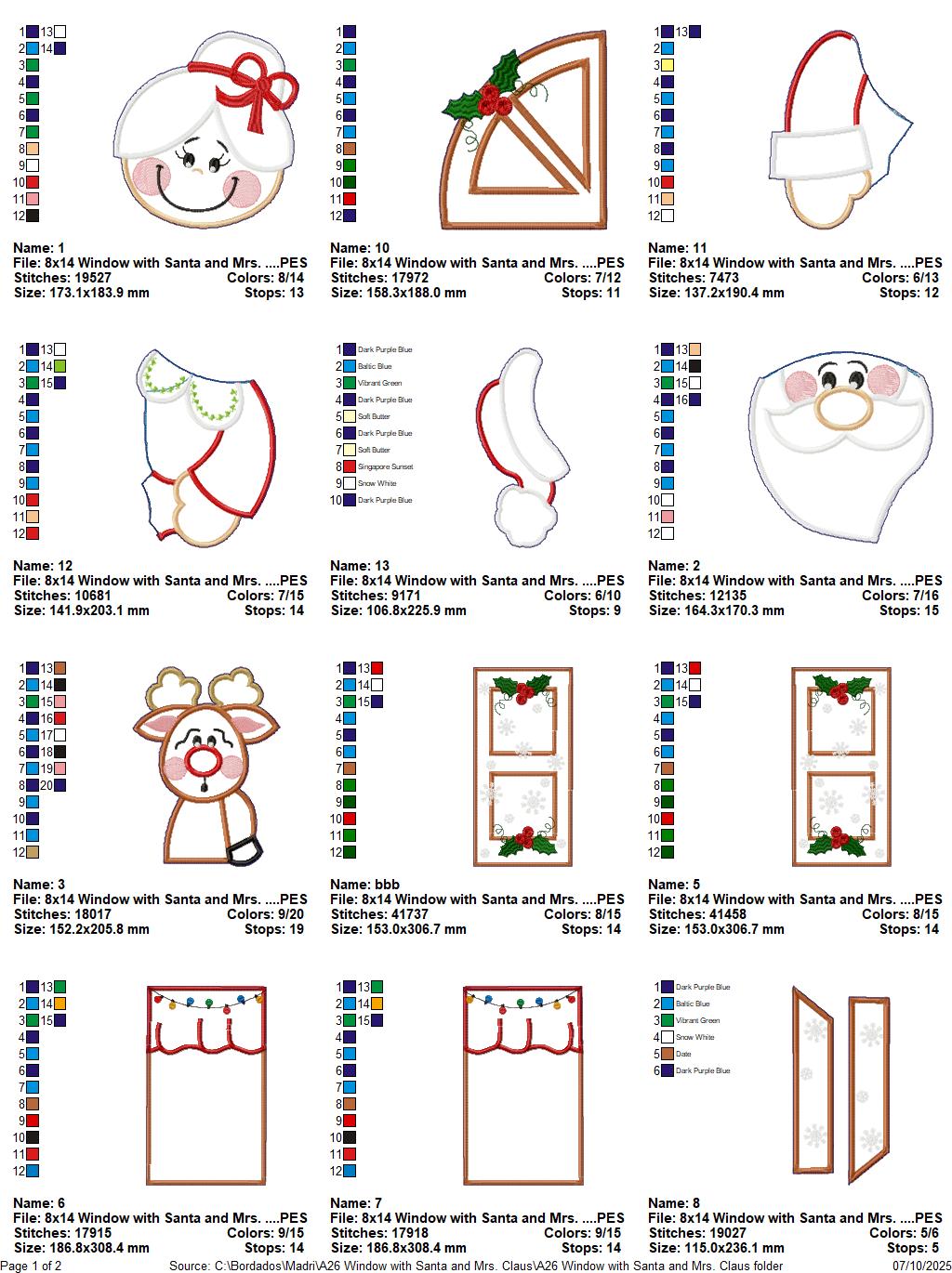 ๐ Santa and Mrs. Claus Window โ ITH Project โ Machine Embroidery Design
