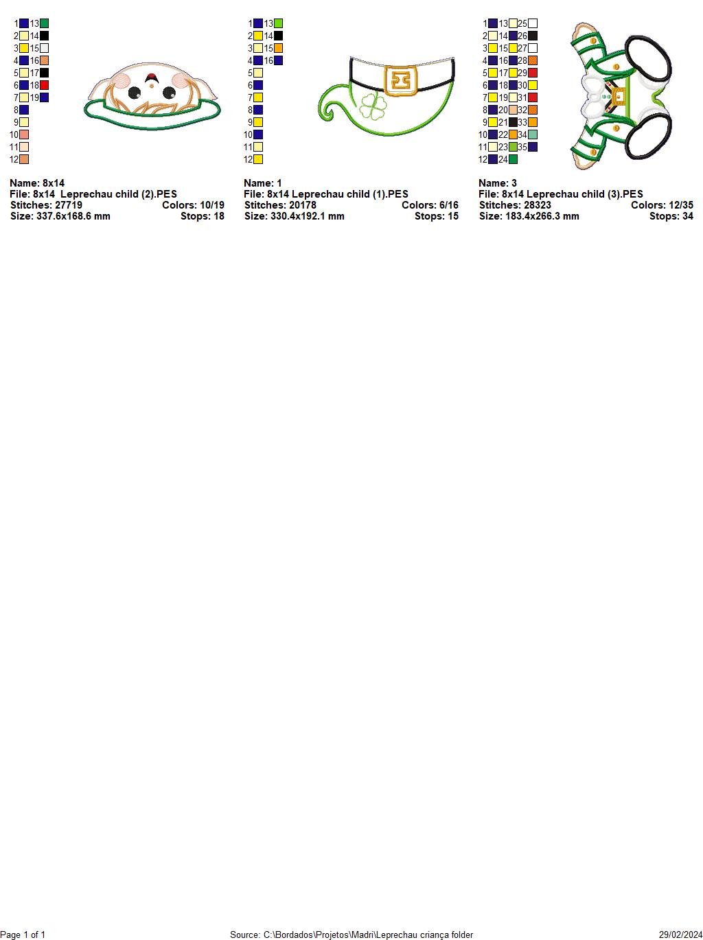 Leprechau Child - ITH Project - Machine Embroidery Design