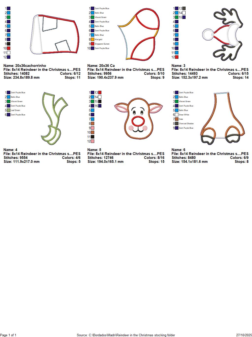 π¦ Christmas Reindeer Stocking β ITH Project β Machine Embroidery Design