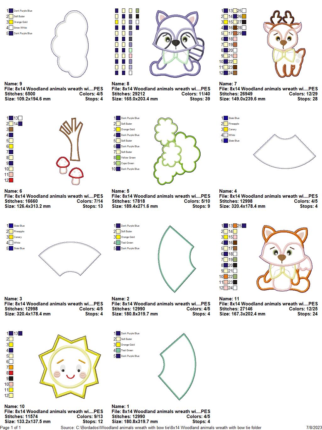 Woodland Animals Boy Wreath - ITH Project - Machine Embroidery Design