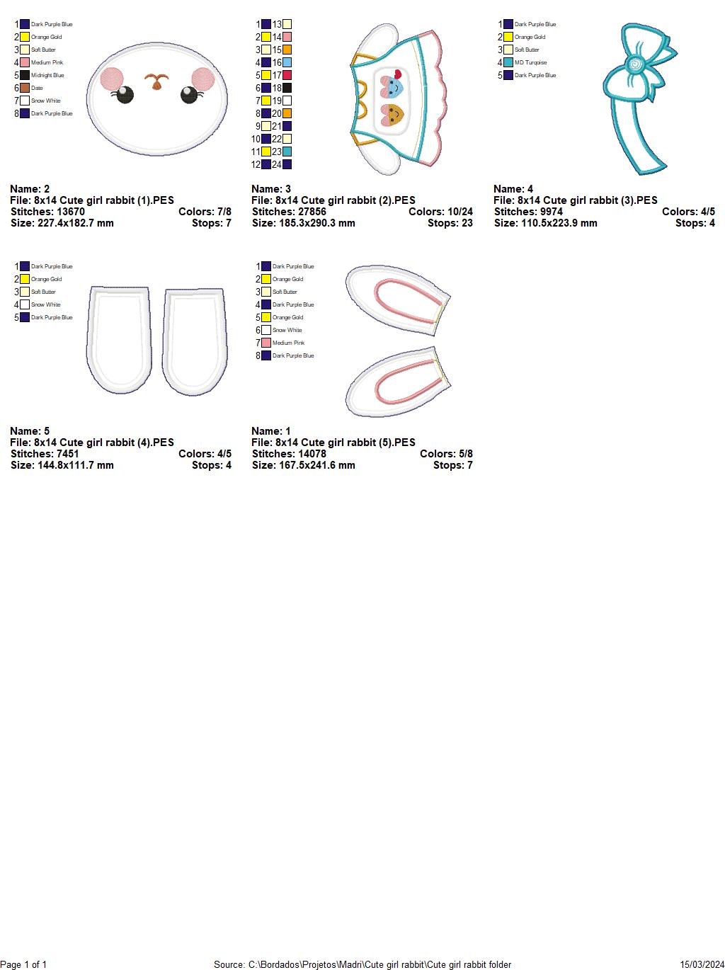 Rabbits Cute Couple - ITH Project - Machine Embroidery Design