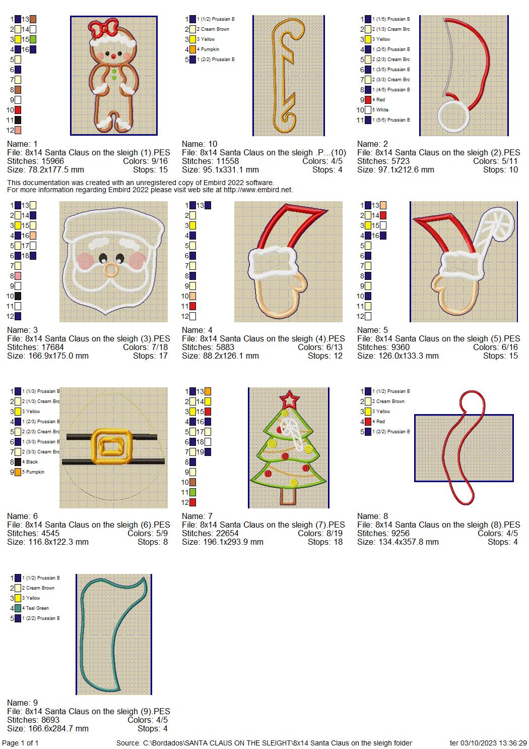 Santa Claus on the Sleight - ITH Project - Machine Embroidery Design