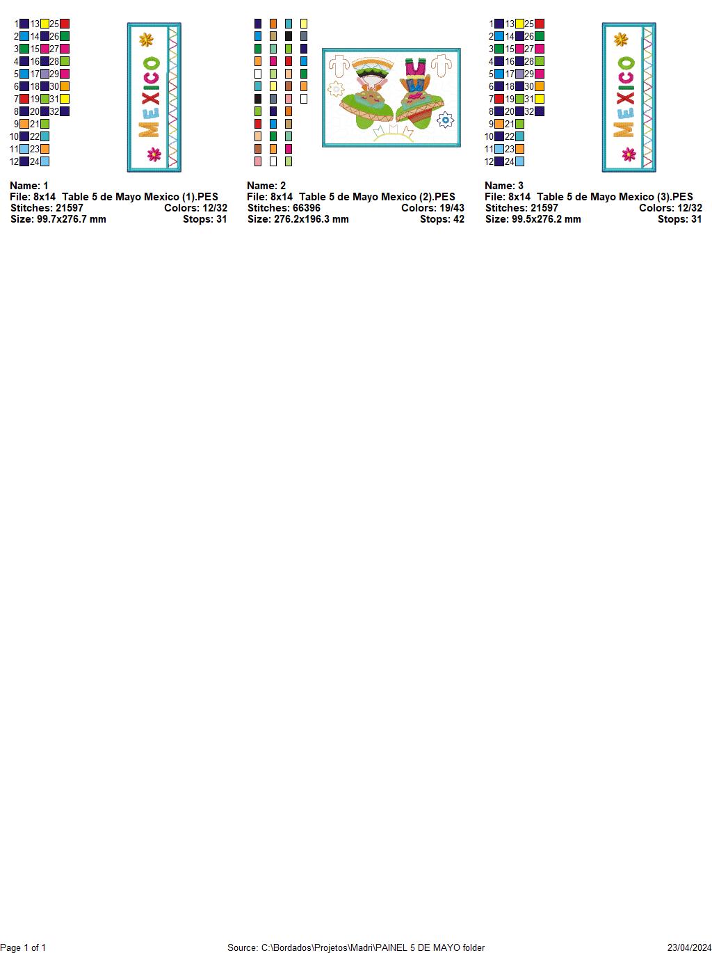 Cinco de Mayo Mexico Hanger - ITH Project - Machine Embroidery Design
