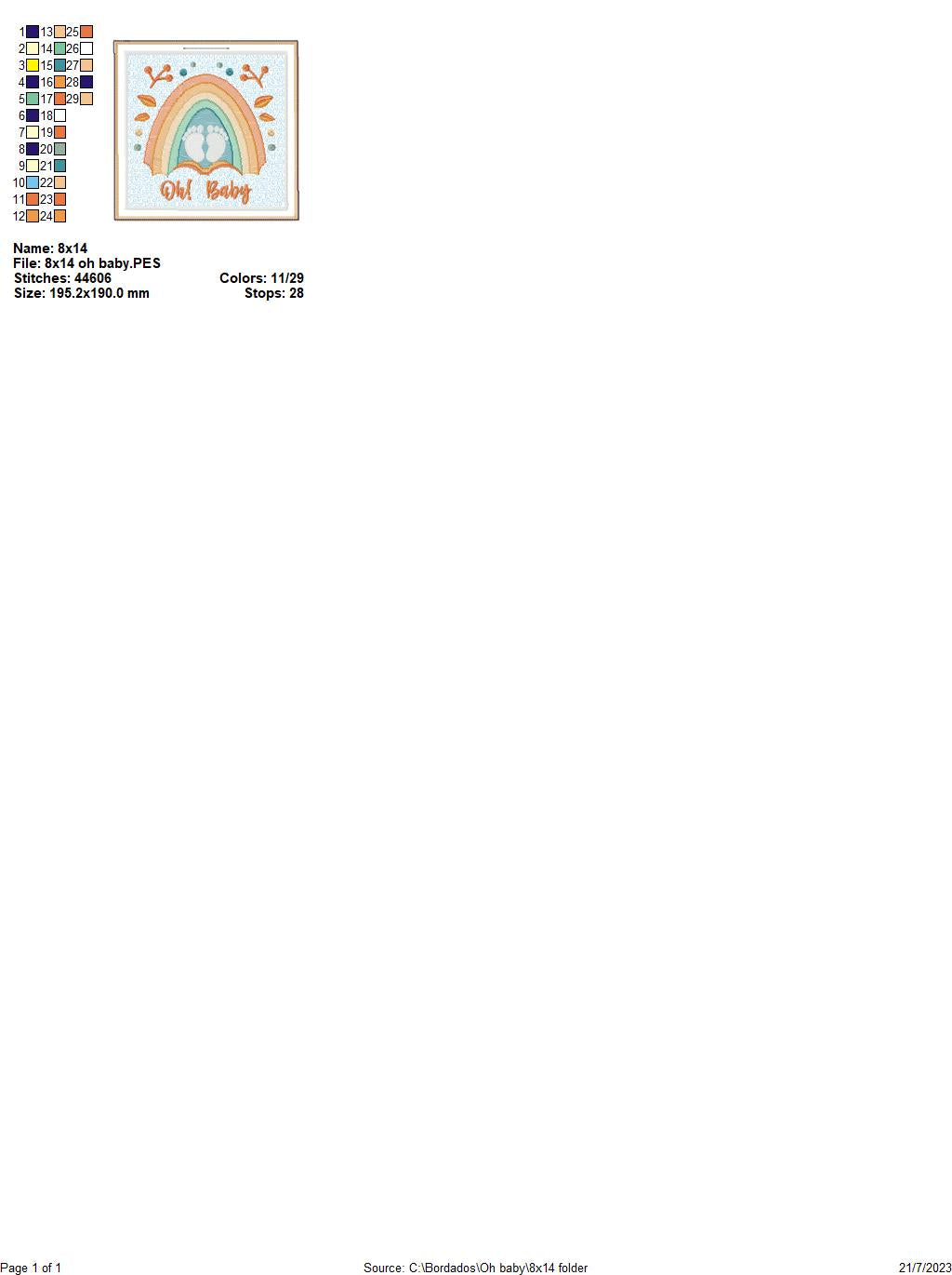 Oh! Baby Ornament - ITH Project - Machine Embroidery Design