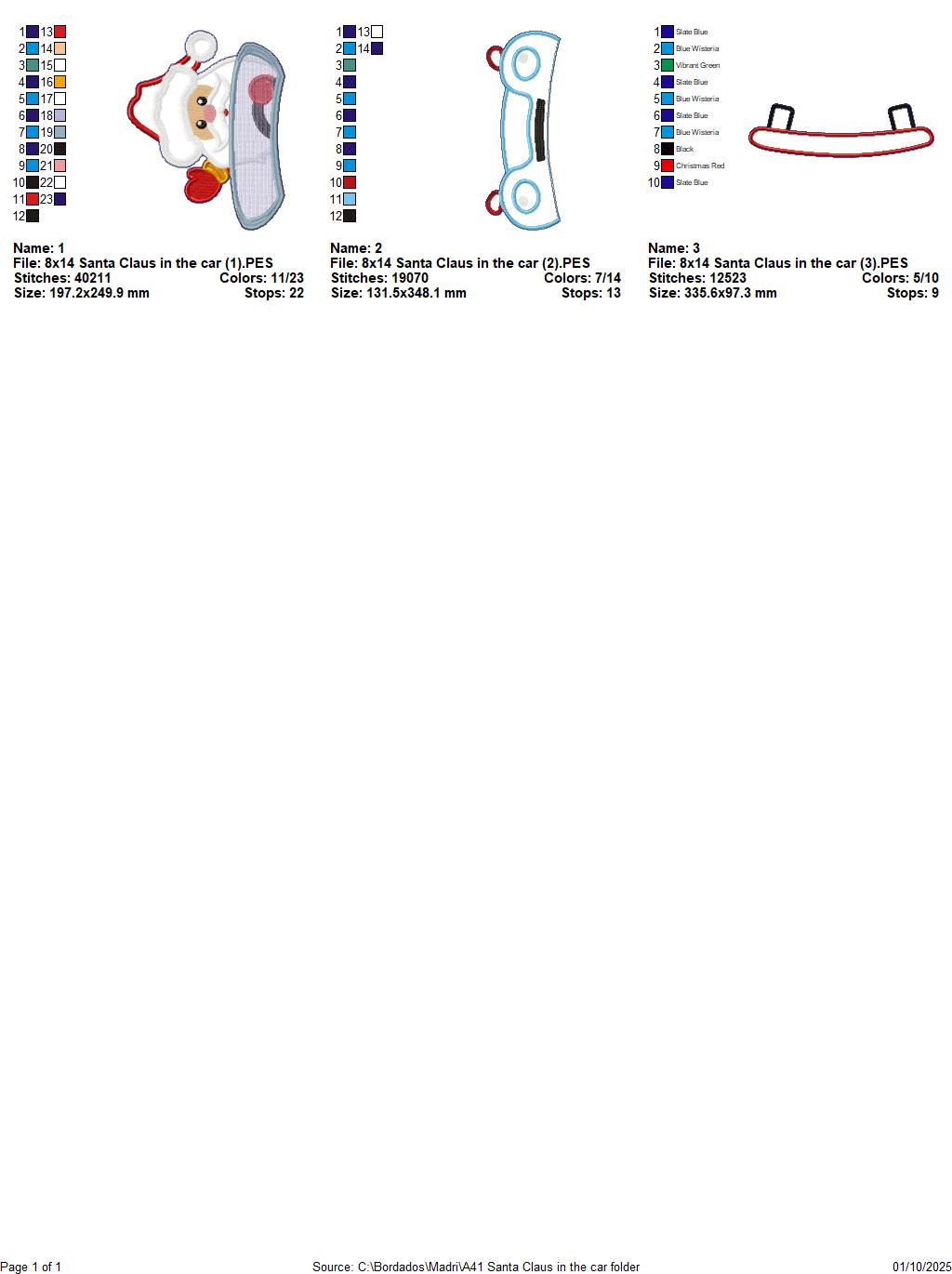 Santa Driving Car – ITH Project – Machine Embroidery Design