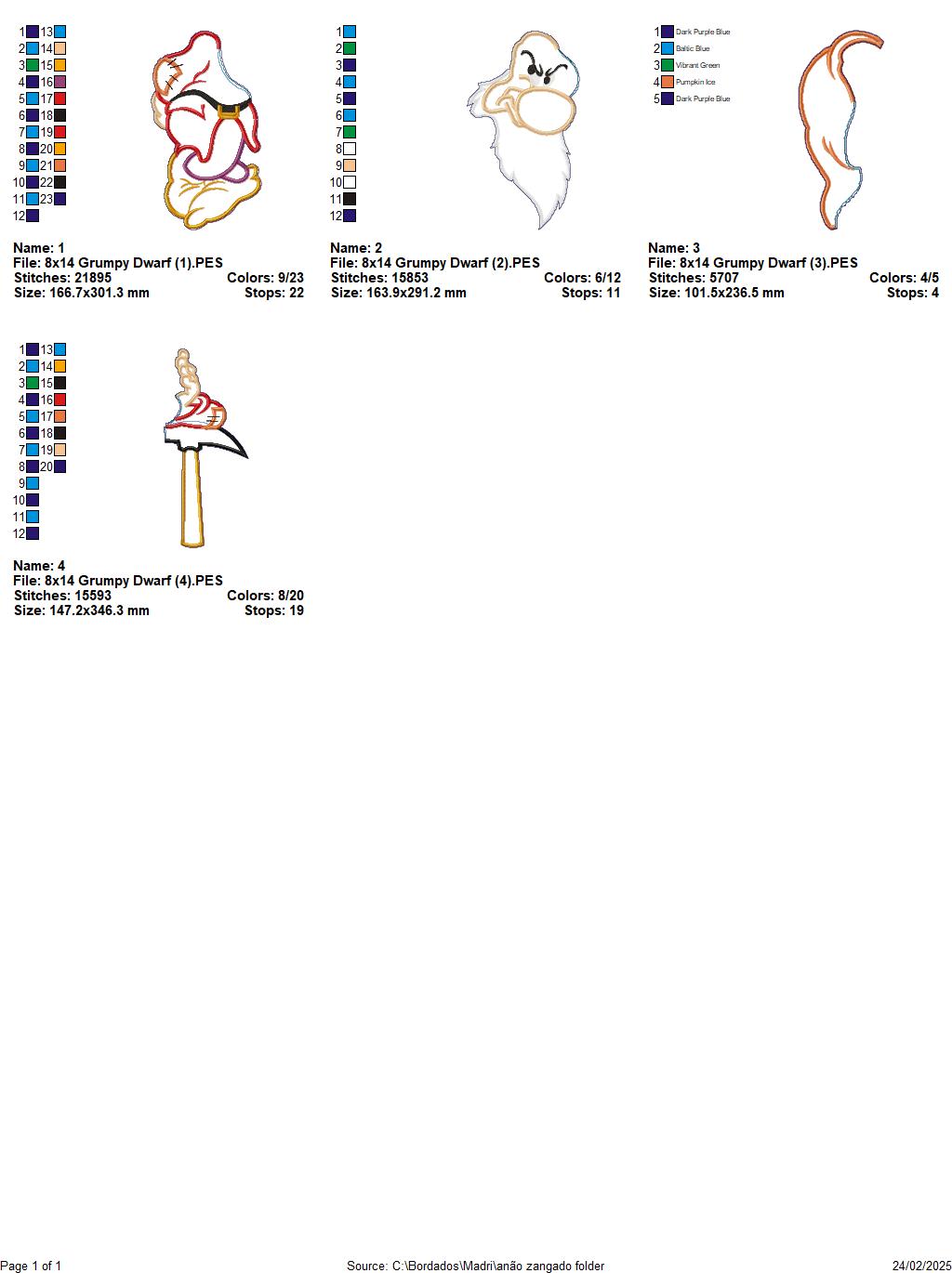Grumpy Dwarf Ornament - ITH Project - Machine Embroidery Design