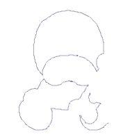 Baby Puppy Girl Holding a Bone - Applique