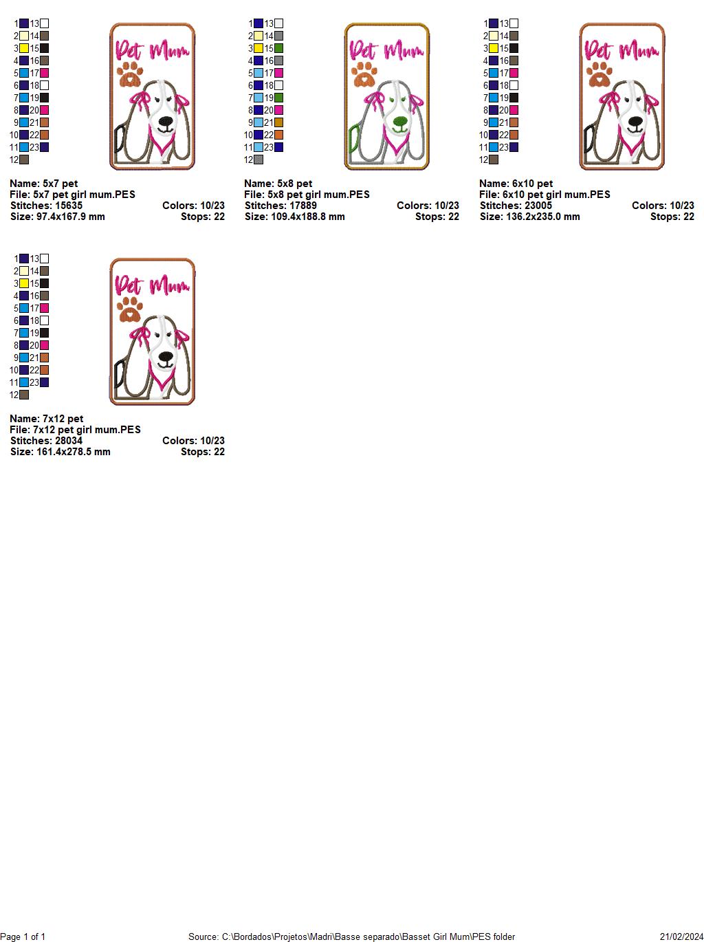 Girl Pet Mum Basse Candy Holder - ITH Project - Machine Embroidery Design