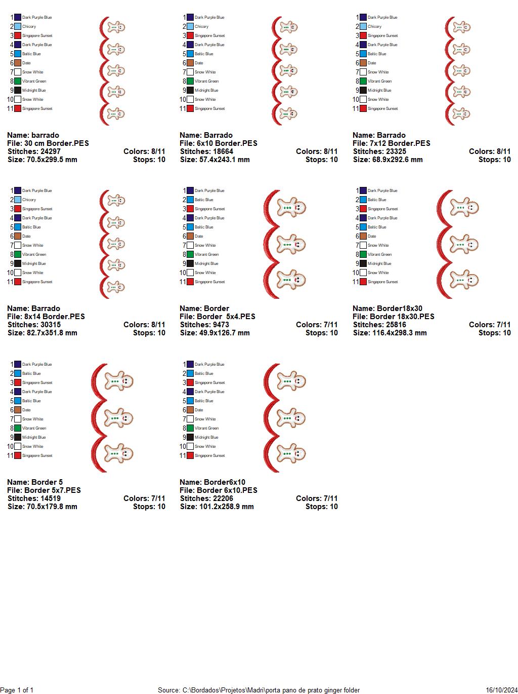 Gingerbread Dish Towel Holder - ITH Project - Machine Embroidery Design