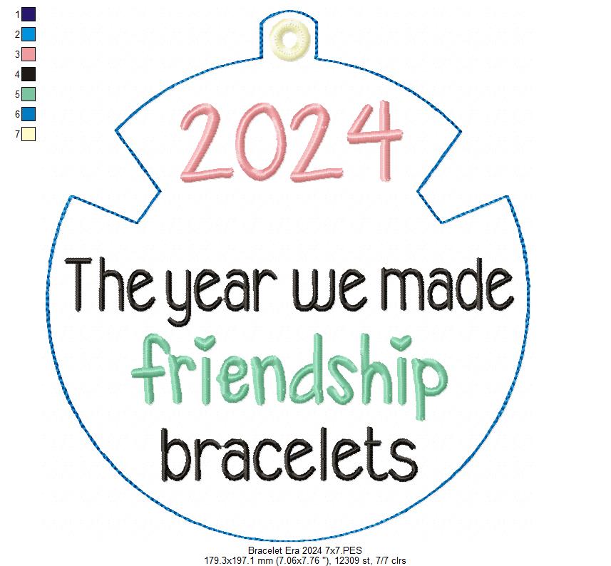 2024 The Year We Made Friendship Bracelets - ITH Project - Machine Embroidery Design