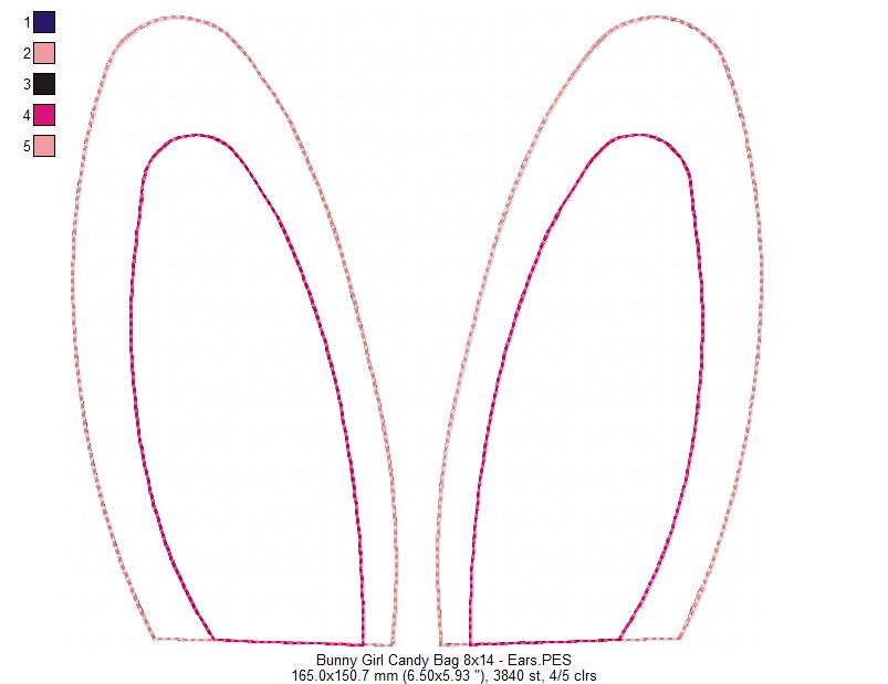 Cute Bunny boy and girl Candy Bag - Set of 2 Designs - ITH Project - Machine Embroidery Design