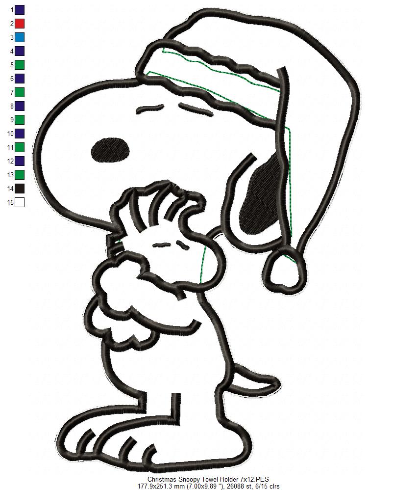 Christmas Snoopy Towel Holder β ITH Project β Machine Embroidery Design