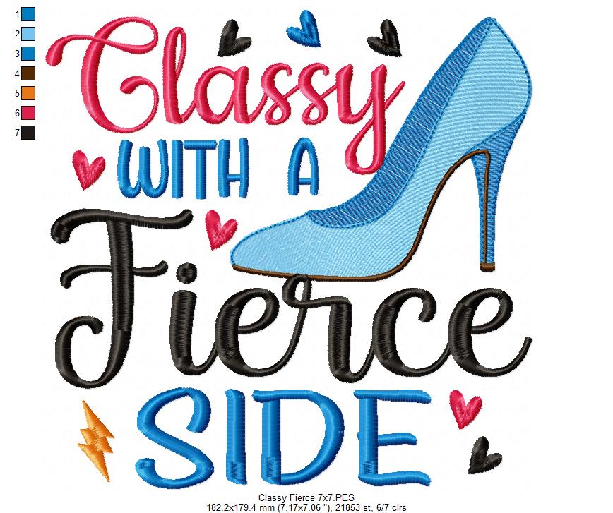 Classy With a Fierce Side - Fill Stitch - Machine Embroidery Design