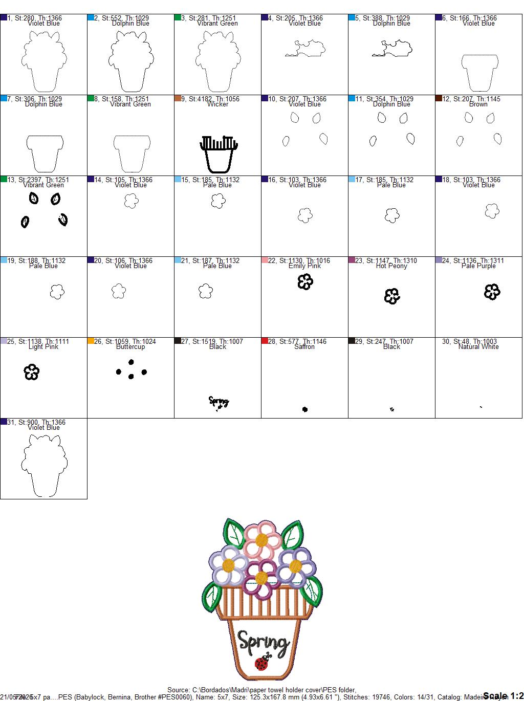 Spring Floral Kitchen Bundle - Set of 3 Designs – ITH Machine Embroidery Design Set