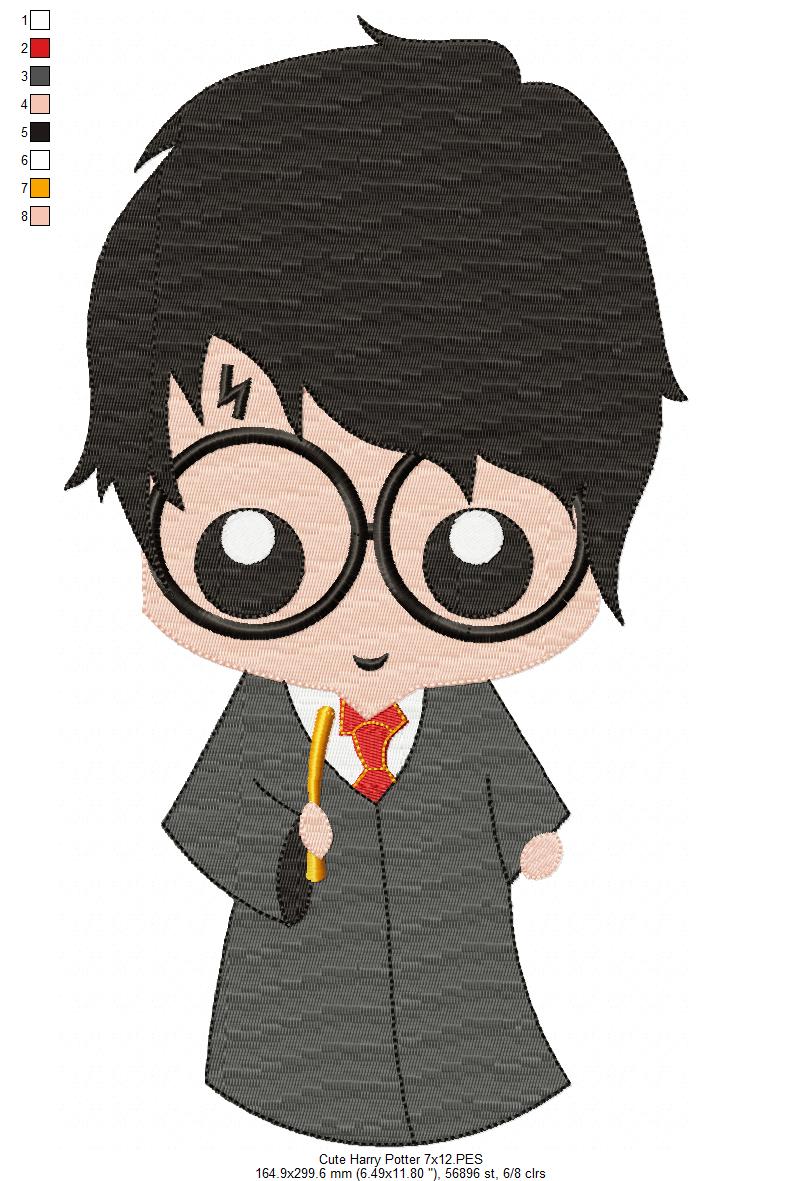 Cute Wizard Boy - Fill Stitch - Machine Embroidery Design