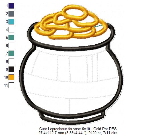 Cute Leprechaun Ornament - ITH Project - Machine Embroidery Design