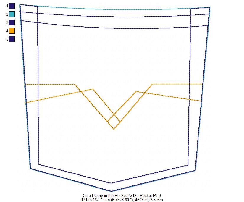 Cute Bunny in the Pocket Ornament - ITH Project - Machine Embroidery Design