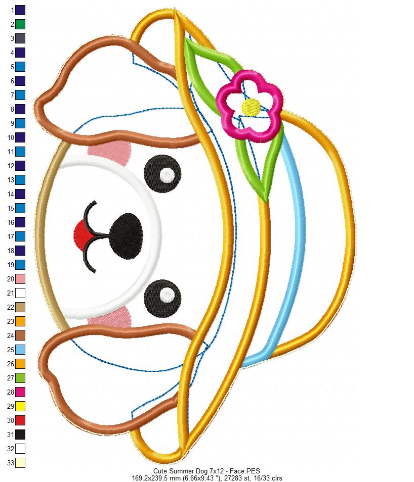 Summer Dog Ornament - ITH Project - Machine Embroidery Design