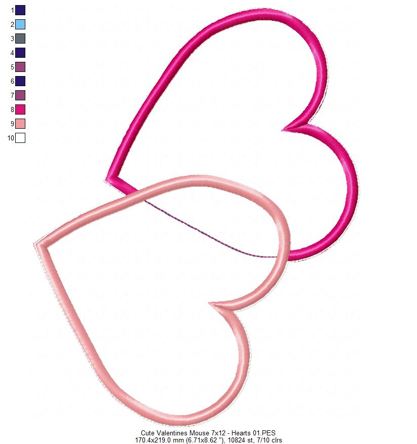 Valentine´s Mouse Ornament - ITH Project - Machine Embroidery Design