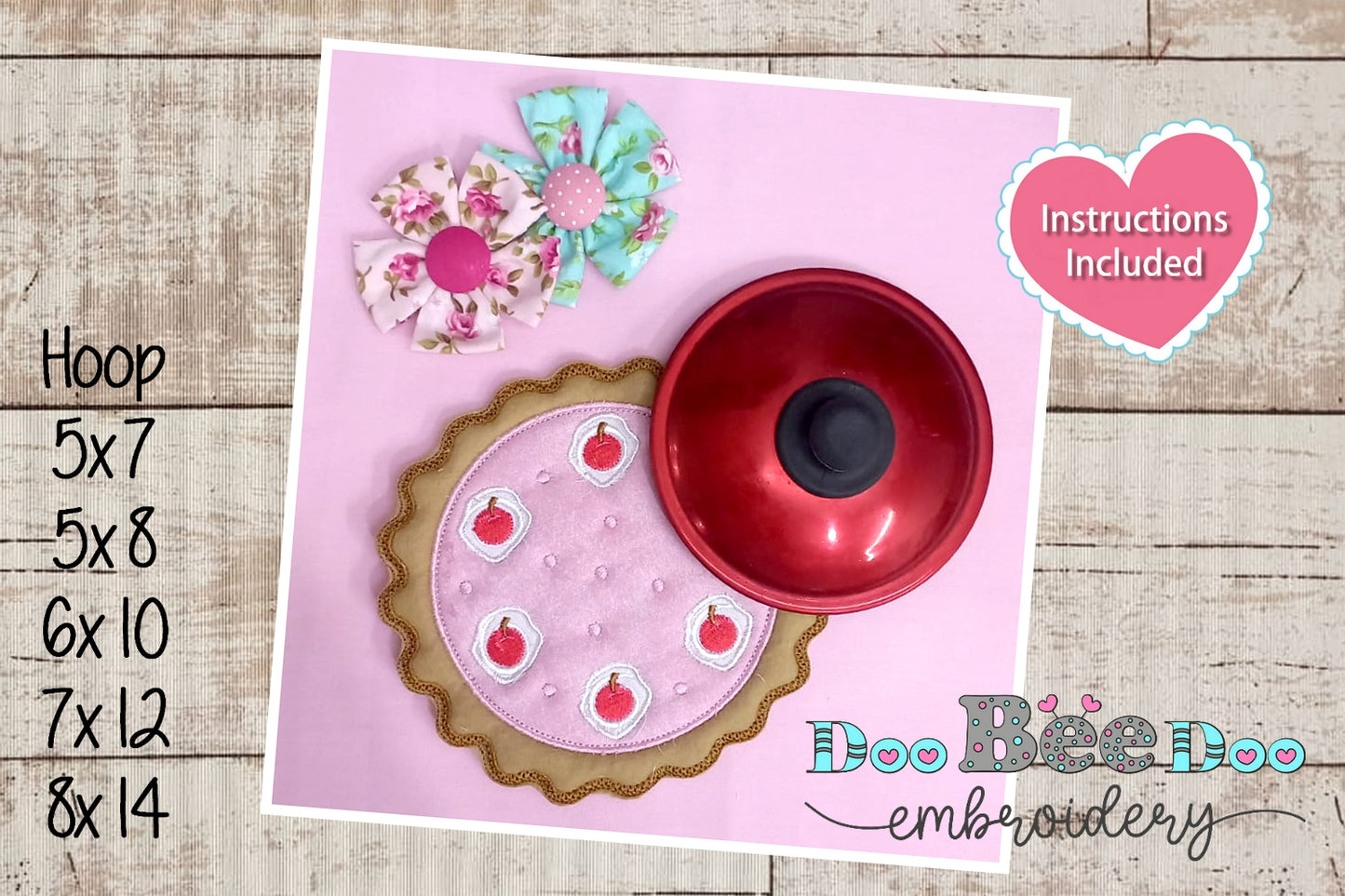 Hot Pot Coaster Set - ITH Project - Machine Embroidery Design