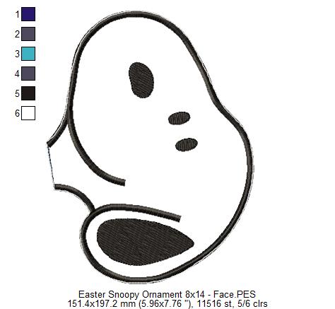 Cute Easter Snoopy - ITH Project - Machine Embroidery Design