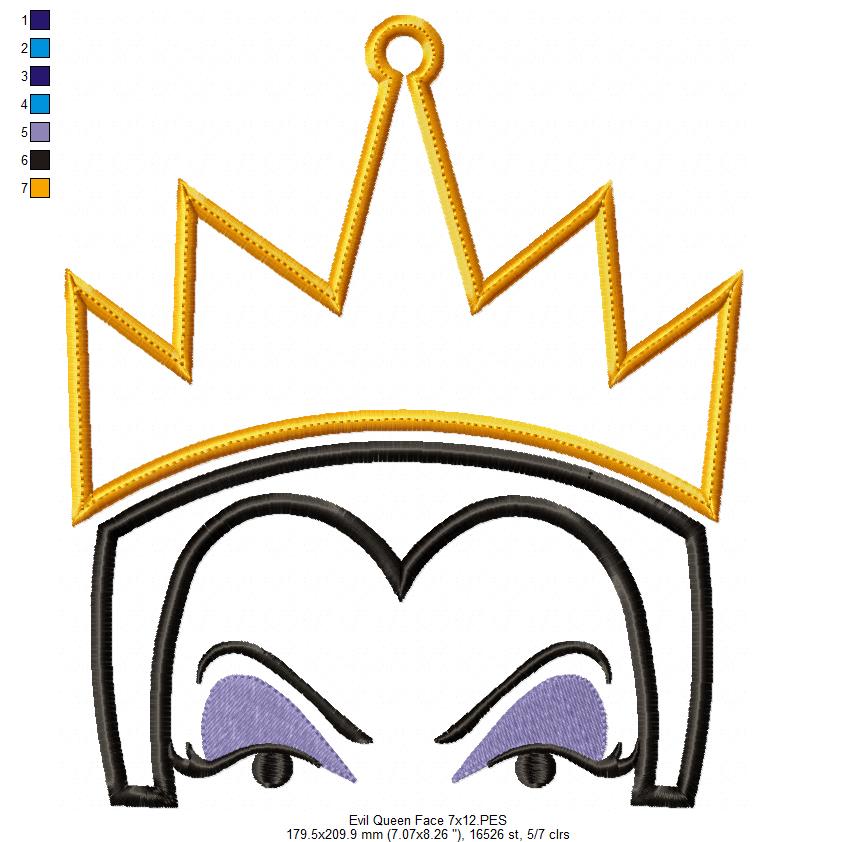 The Evil Queen Face - Applique Machine Embroidery Design