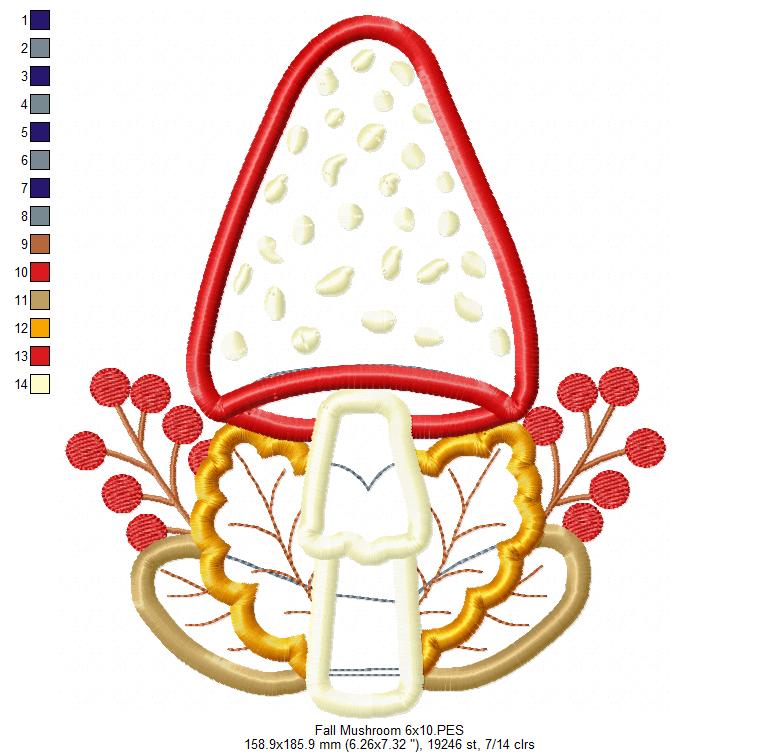 Fall Mushroom - Applique
