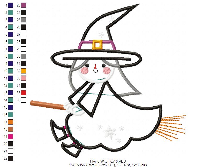 Cute Halloween Witch - Applique