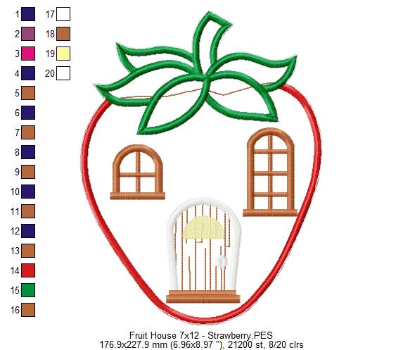 Fruit´s House Door Ornament - ITH Project - Machine Embroidery Design