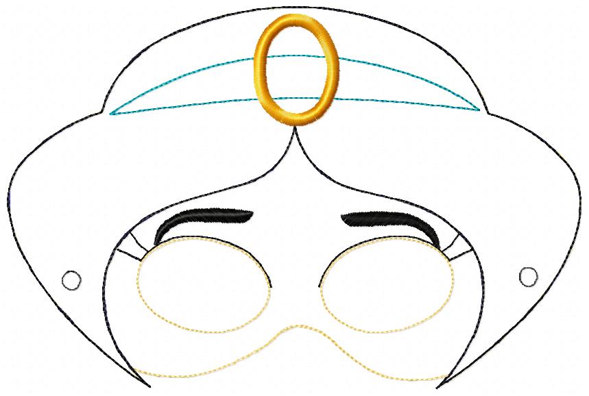 Princess Jasmine Mask - ITH Project - Machine Embroidery Design